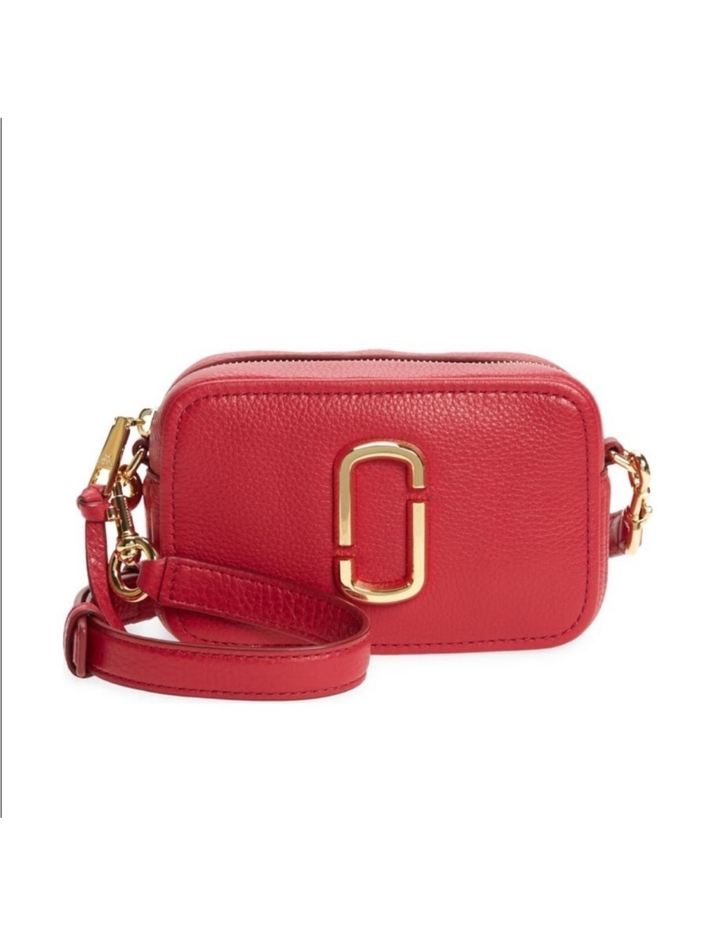 Marc Jacobs Softshot 17 Persian Red Leather Crossbody Bag NWT